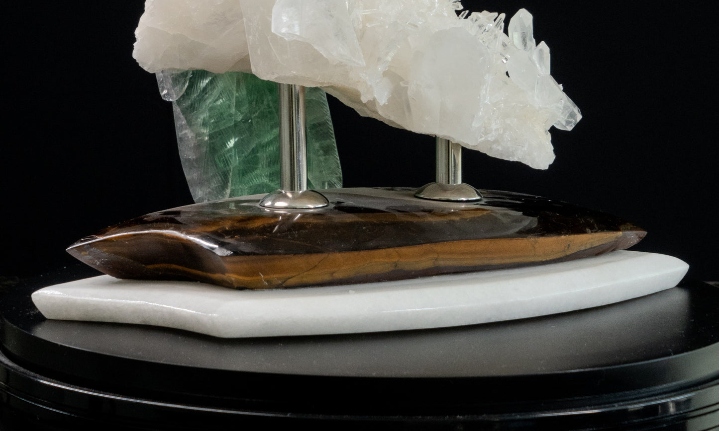 The Green Macaw — Green Fluorite on Colombian Quartz