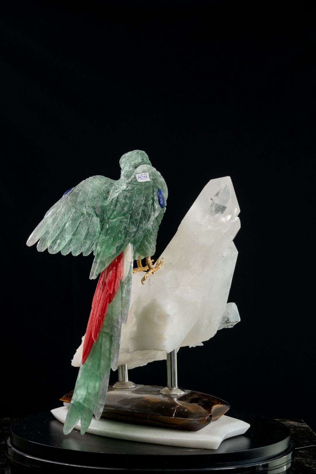 The Green Macaw — Green Fluorite on Colombian Quartz