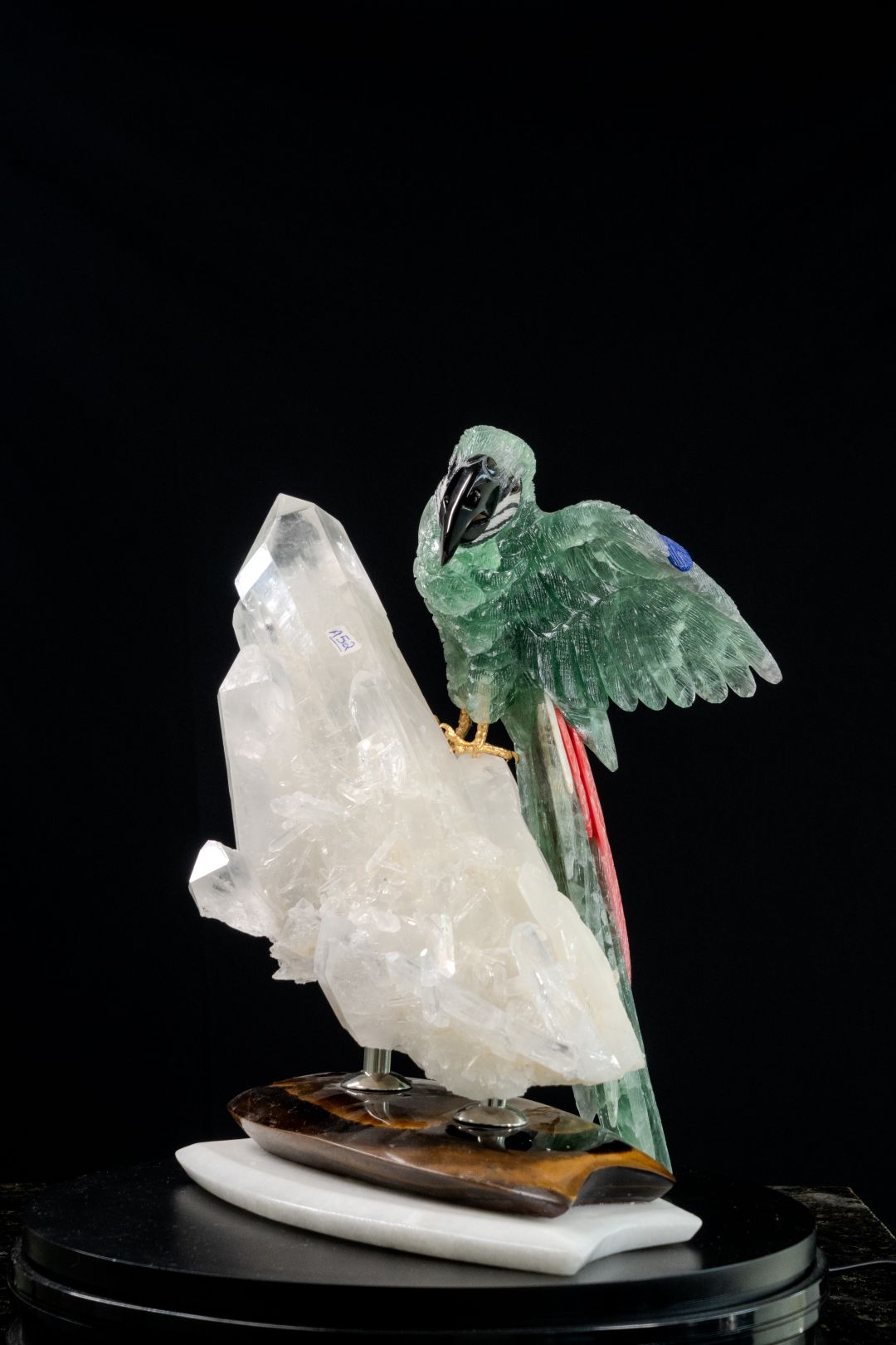 The Green Macaw — Green Fluorite on Colombian Quartz