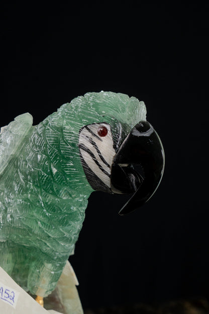 The Green Macaw — Green Fluorite on Colombian Quartz