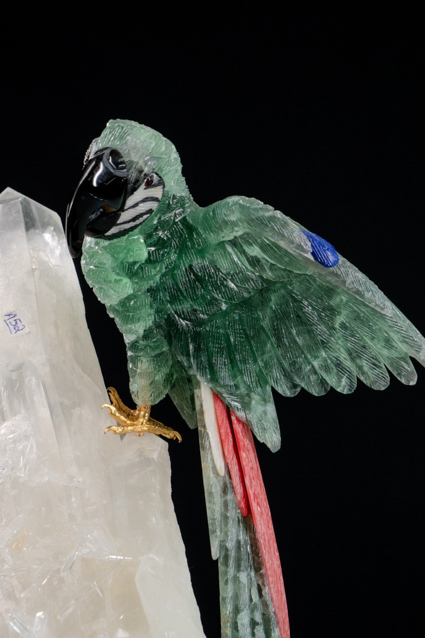 The Green Macaw — Green Fluorite on Colombian Quartz