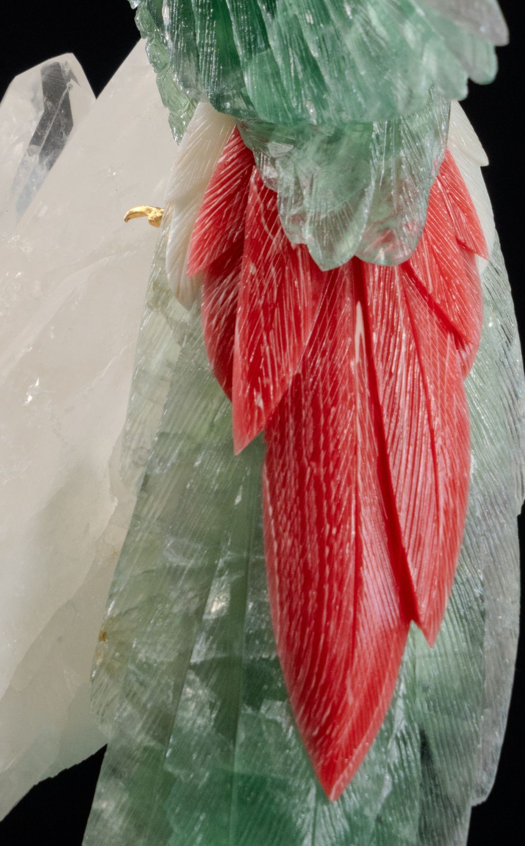 The Green Macaw — Green Fluorite on Colombian Quartz