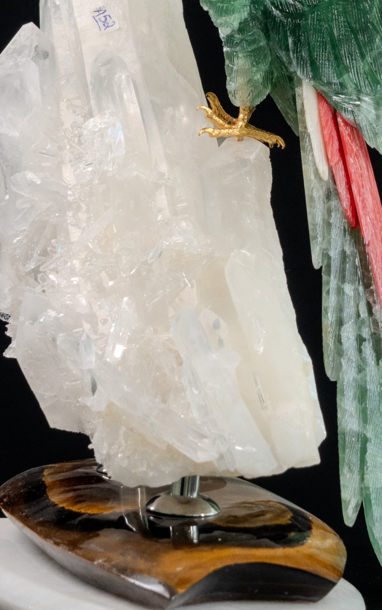 The Green Macaw — Green Fluorite on Colombian Quartz